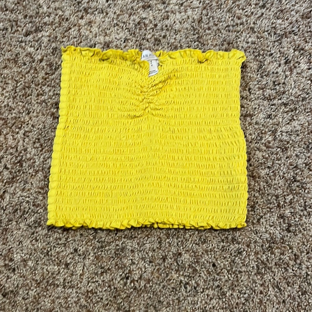 Yellow Ruffled Tube Top